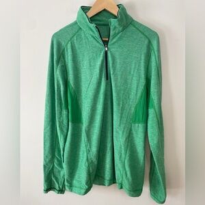 Lululemon Core 2 Pullover 1/2 Zip Athletic Top Workout Long Sleeve Green Mens L